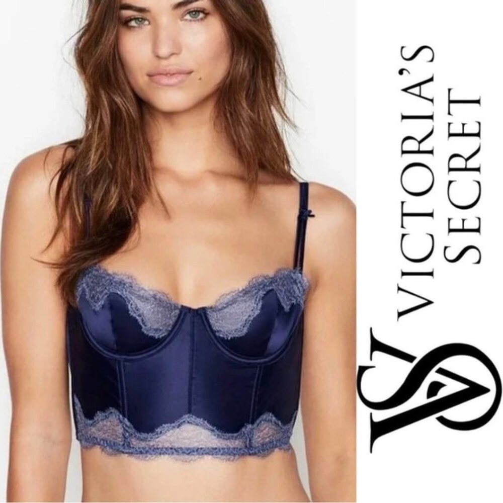 Victoria's Secret | Navy Blue Dream Angels Unlined Balconet Bra | Size 34D